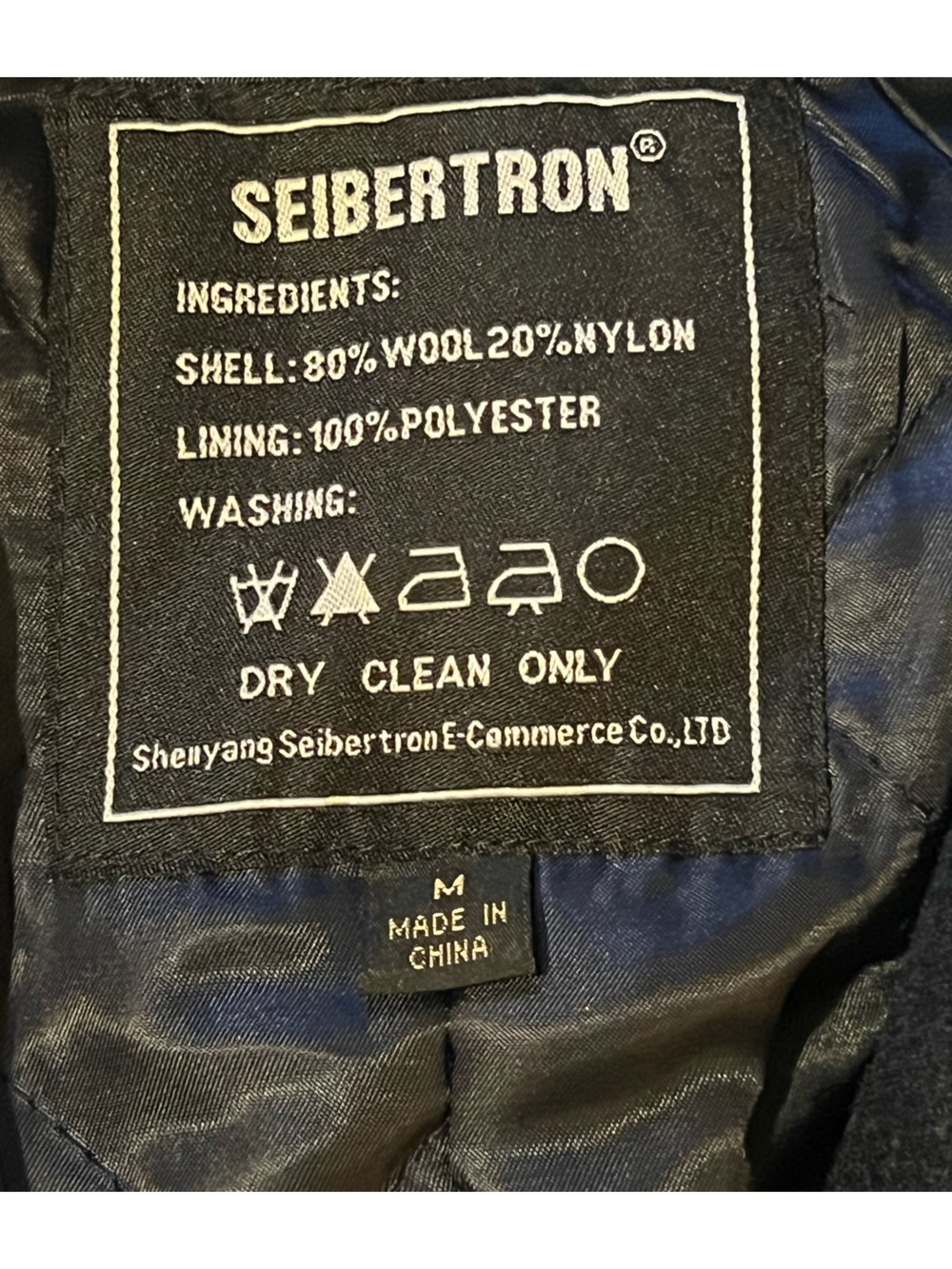 Men’s Navy Wool Pea Coat Double Breasted Military Winter Jacket Medium Classic - Picture 11 of 13